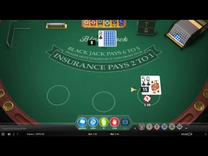 Single Deck Blackjack - Multi Hand by Play n GO